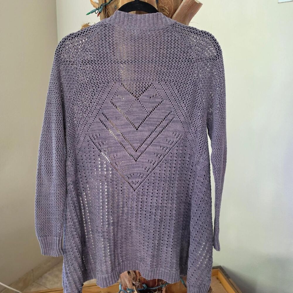 Vintage Roxy Women's Knit Purple Cardigan - Picture 2 of 8